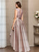 Asymmetrical Princess A-Line Sleeveless Mother Of The Bride Dress With Jewel Neck And Pleats