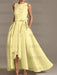 Asymmetrical Princess A-Line Sleeveless Mother Of The Bride Dress With Jewel Neck And Pleats