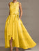 Asymmetrical Princess A-Line Sleeveless Mother Of The Bride Dress With Jewel Neck And Pleats
