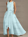 Asymmetrical Princess A-Line Sleeveless Mother Of The Bride Dress With Jewel Neck And Pleats