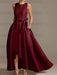 Asymmetrical Princess A-Line Sleeveless Mother Of The Bride Dress With Jewel Neck And Pleats