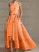 Asymmetrical Princess A-Line Sleeveless Mother Of The Bride Dress With Jewel Neck And Pleats