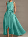 Asymmetrical Princess A-Line Sleeveless Mother Of The Bride Dress With Jewel Neck And Pleats