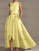 Asymmetrical Princess A-Line Sleeveless Mother Of The Bride Dress With Jewel Neck And Pleats