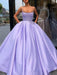 Ball Gown Satin Applique Spaghetti Straps Sleeveless Floor-Length Dresses - Prom Dresses