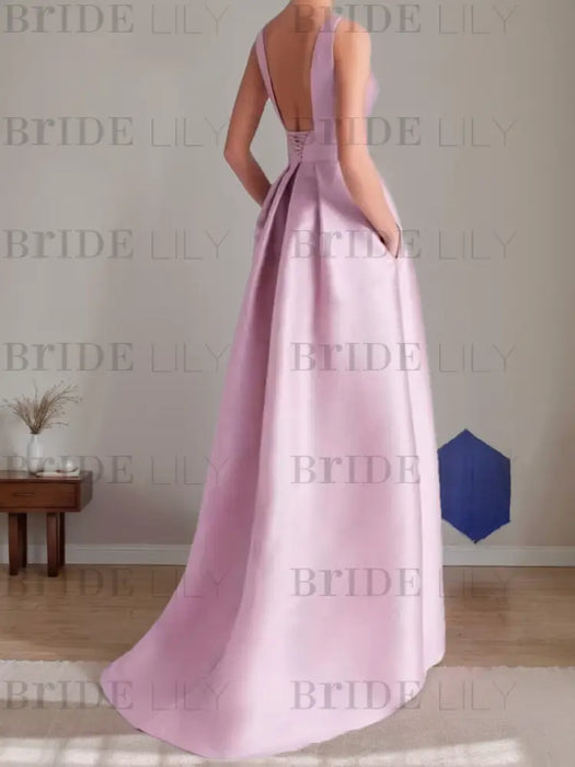 Sleeveless A-Line Mother of the Bride Dress Floral Hi-Lo – Bridelily