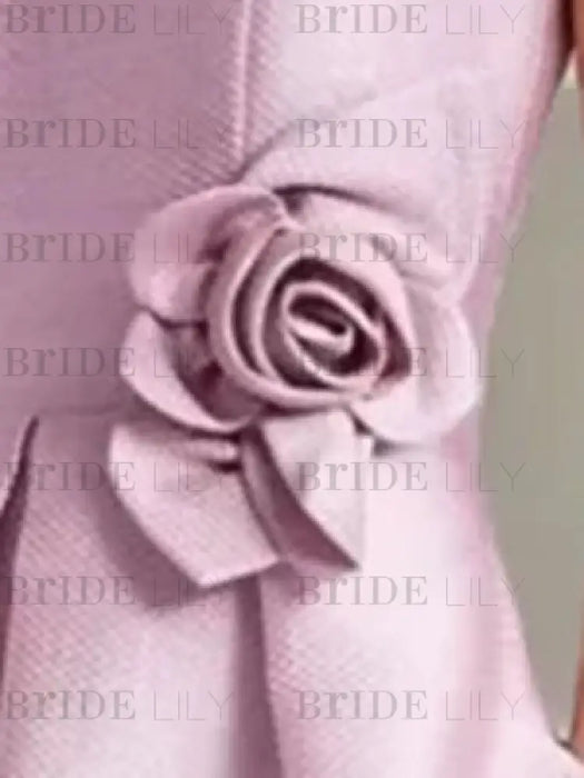 Sleeveless A-Line Princess Scoop Asymmetrical Mother of the Bride & Groom Dress with Floral Details