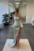 Sleeveless Strapless Long Mermaid Slit Evening Dress