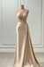 Sleeveless Strapless Champagne Long Prom Dress with Pleated Beadings - Prom Dresses