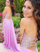 Sleeveless Sweetheart Chiffon With Applique Sweep/Brush Train Dresses - Prom Dresses