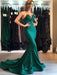 Trumpet/Mermaid Sleeveless V-neck Court Train Stretch Crepe Dresses - Prom Dresses