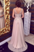 Sleeveless V-Neck A-line Evening Dress With Beading Chiffon Dresses