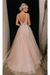 Sleeveless V-Neck Tulle Aline Evening Dress Lace Appliques
