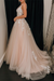 Sleeveless V-Neck Tulle Aline Evening Dress Lace Appliques