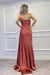 Spaghetti-Strap Beaded Long Mermaid Prom Dress with Split and Ruffles