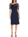 Sleeveless Knee-Length Mother of the Bride Dress with Spaghetti Straps and Watteau Train