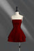 Spaghetti Straps Short Homecoming Dress Aline Prom Dress Knee Length  Dark Burgundy