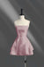 Spaghetti Straps Short Homecoming Dress Aline Prom Dress Knee Length  Dusty Pink