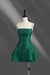 Spaghetti Straps Short Homecoming Dress Aline Prom Dress Knee Length Emerald Green