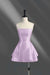 Spaghetti Straps Short Homecoming Dress Aline Prom Dress Knee Length Lilac