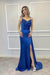 Spaghetti-Straps Beadings Long Mermaid Prom Dress With Split Ruffles