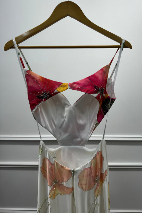 Spaghetti Straps Flowers Mermaid Prom Dress with Beadings - Prom Dresses