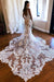 Spaghetti Straps Lace Mermaid Wedding Dress Sleeveless Tulle Bridal Gown