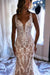 Spaghetti Straps Lace Mermaid Wedding Dress Sleeveless Tulle Bridal Gown