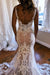 Spaghetti Straps Lace Mermaid Wedding Dress Sleeveless Tulle Bridal Gown