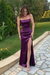 Deep purple mermaid prom dress