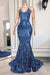 Spaghetti-Straps Mermaid Sequins Prom Dress Royal Blue - Prom Dresses