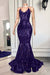 Spaghetti-Straps Mermaid Sequins Prom Dress Royal Blue - Prom Dresses