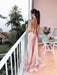 Sheath/Column Sleeveless Spaghetti Straps Sweep/Brush Train Silk like Satin Dresses - Prom Dresses