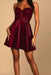 Burgundy Spaghetti Straps Satin Aline Homecoming Dress Sleeveless Prom Dress