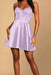 Lilac Spaghetti Straps Satin Aline Homecoming Dress Sleeveless Prom Dress