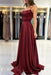Spaghetti Straps Simple Satin Long Prom Dress with Slit - Prom Dresses