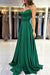 Spaghetti Straps Simple Satin Long Prom Dress with Slit - Prom Dresses