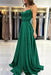 Spaghetti Straps Simple Satin Long Prom Dress with Slit - Prom Dresses
