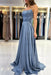Spaghetti Straps Simple Satin Long Prom Dress with Slit - Prom Dresses