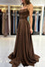 Spaghetti Straps Simple Satin Long Prom Dress with Slit - Prom Dresses