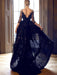 A-Line/Princess Spaghetti Straps Sleeveless High Low Lace Dresses - Prom Dresses