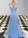 Sheath/Column Spaghetti Straps Sleeveless Tulle Sequin Sweep/Brush Train Dresses - Prom Dresses