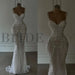 Spaghetti Straps Sweetheart Mermaid Wedding Dress Beadings Pearls Bridal Gown