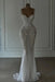 Spaghetti Straps Sweetheart Mermaid Wedding Dress Beadings Pearls Bridal Gown