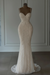 Ivory Spaghetti Straps Sweetheart Mermaid Wedding Dress Beadings Pearls Bridal Gown