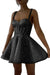 Black Sparkly Sequins Aline Homecoming Dress Sweetheart Prom Dress Short with Straps