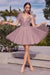 Spaghetti Straps V-neck Short Homecoming Dress Aline Sleeveless Cocktail Dress