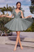 Spaghetti Straps V-neck Short Homecoming Dress Aline Sleeveless Cocktail Dress
