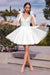 Spaghetti Straps V-neck Short Homecoming Dress Aline Sleeveless Cocktail Dress