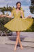 Spaghetti Straps V-neck Short Homecoming Dress Aline Sleeveless Cocktail Dress